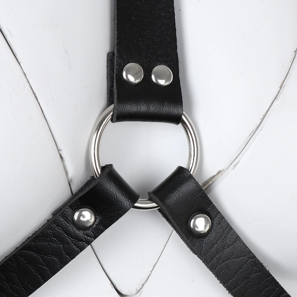 Womens Adjustable PU Leather Chest Harness Gothic Strappy Body Caged Belts