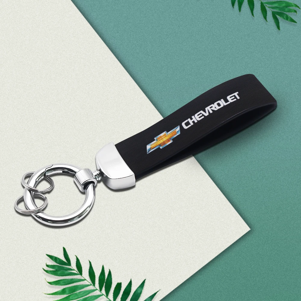 

1PCS Leather Car Keychain Metal Key Chain Car Interior Accessories For Chevrolet Colorado Cruze Spark Captiva Malibu Trax Aveo