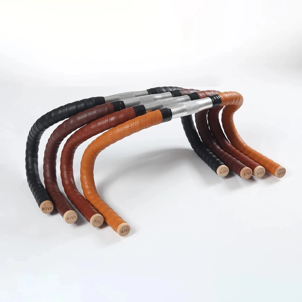 Handmade Bicycle Bartape Vintage Microfiber Leather Anti Slip Absorption Road Bike Bend Handle Tape One Size Four Colors bike handlebar tape