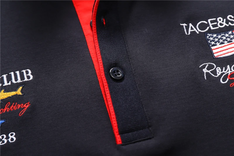 TACE&SHARK Casual Shark Flag Embroidery Short Sleeve Polo Shirts Fashion White Dark Blue Camisa Polo Homme Men Clothing Plus 18 Hf13ef33c7aad4d52a5fb40890e0ea98cu