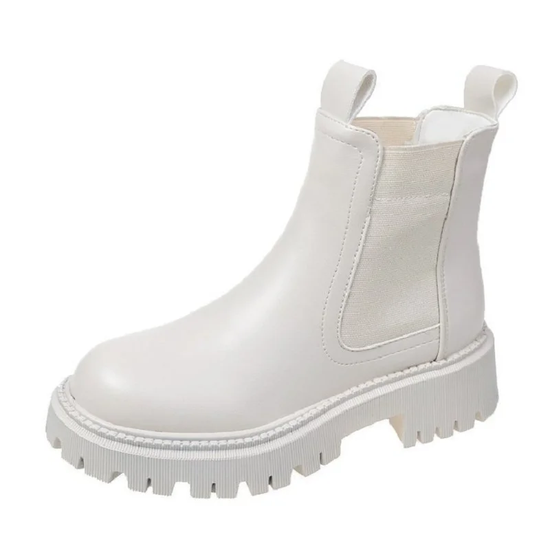 2021 Women's Boots Fashion Platform Women's Ankles Women's Soles Chelsea Ankle Boots Round Toes Slide on Women's Boots