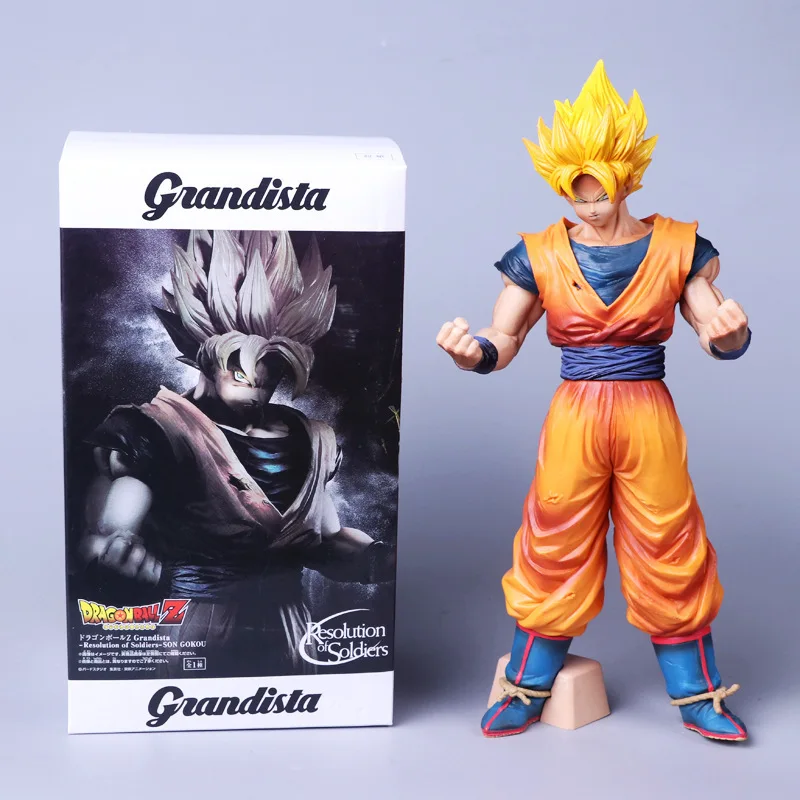 

30cm Anime figure Toys For Kids Dragon Ball Z Grandista Ros Resolution Of Soldiers Son Goku Pvc Figure Collectible Model Toy