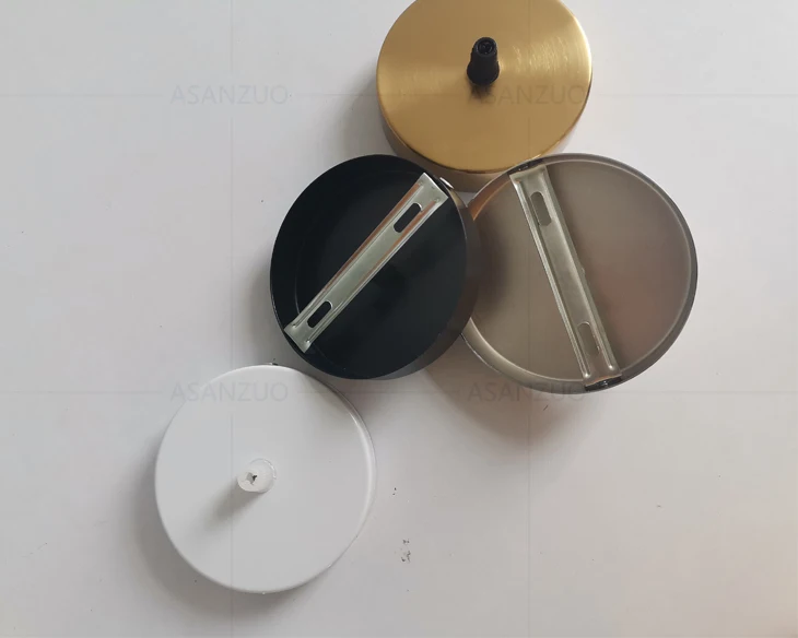 Description Picture 6 of item10/15/20cm Black White Silver Gold Brass Ceiling Plate Wall Sconce Mount LED Base Vintage Pendant Lamp Disc Base Ceiling Canopy