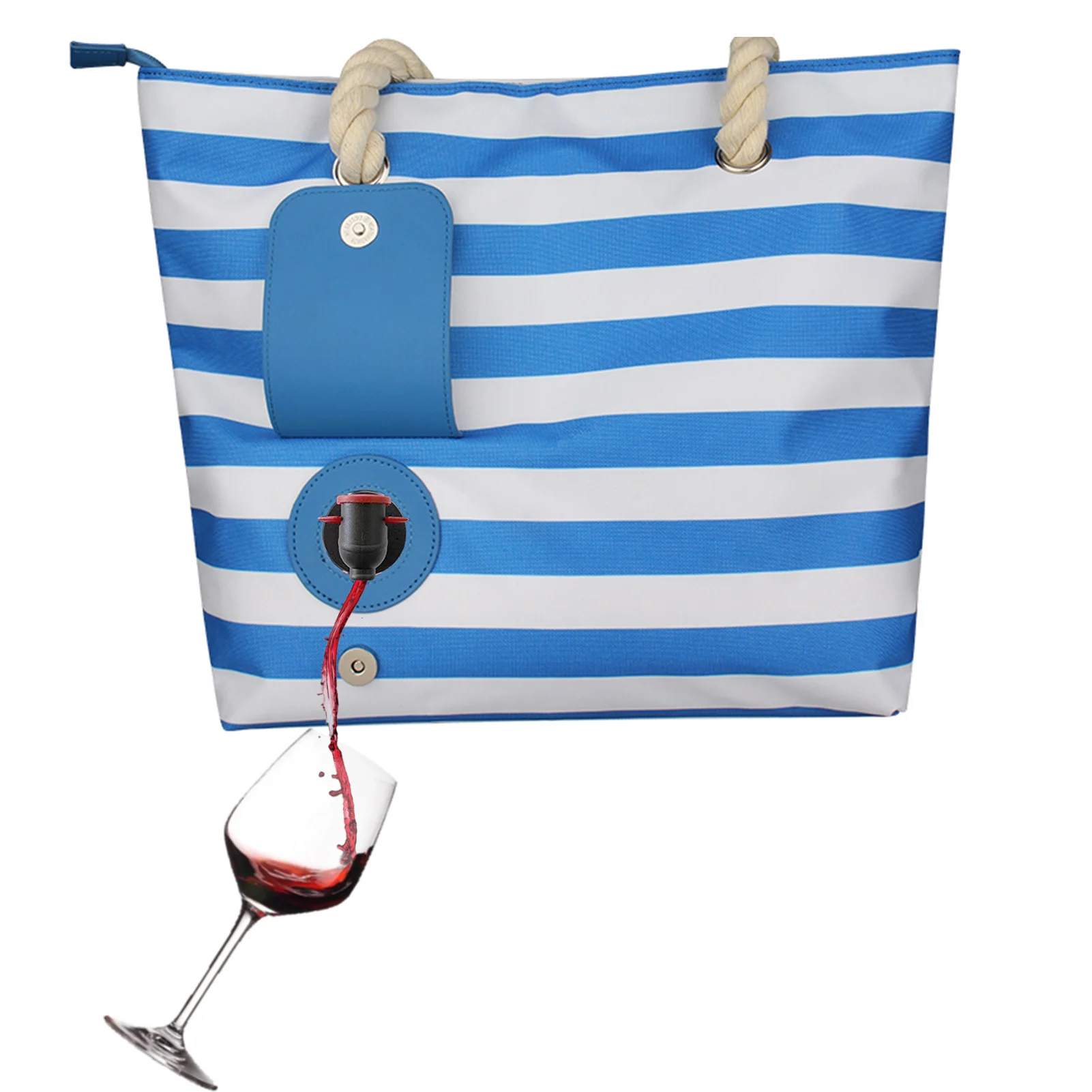 

Wine Bag Fashionable Canvas Insulation Casual Beach Tote Handbag Best For Gift, Can hold 2 bottles of wine