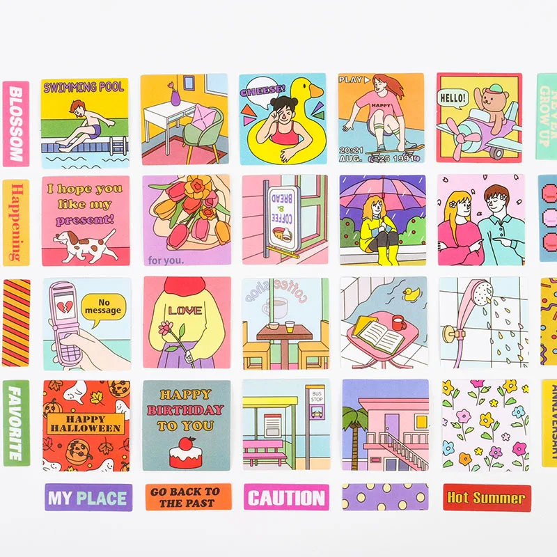 60 pcs INS Kawaii Cartoon Graffiti Deca StickersToy Cup Calendar Diary Stationery Journal Scrapbook Hand Book Album Supplies vintage tomato doll costume change graffiti deco stickers for phone diary stationery journal scrapbook hand book album supplies