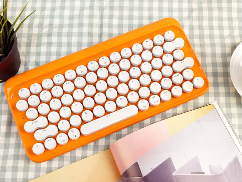 

Lofree Vitality, беспроводная Bluetooth-клавиатура с оранжевыми точками, ограниченная серия, ретро-клавиатура со светодиодной подсветкой, механическая Офисная Клавиатура EH112S