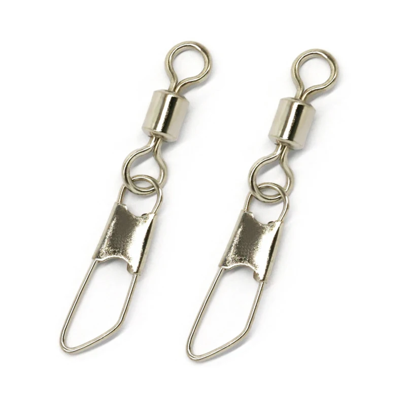 

20pcs/50pcs Fishing Connector Pin Bearing Rolling Swivel Stainless Steel with Snap Fishhook Lure Tackle Accessorie