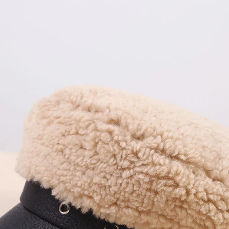 01911-meiohiu зимняя теплая имитация овечьей шерсти теплая искусственная кожа Козырьки с поясом кепки для мужчин и женщин шляпа для отдыха