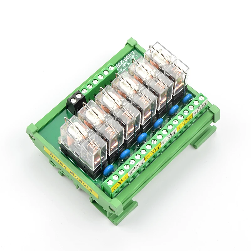 6 каналов интерфейс релейный модуль 1NO+ 1NC DIN рейку OMRON G2R-1-E 16A вход DC 12 В 24 В PNP NPN совместимый