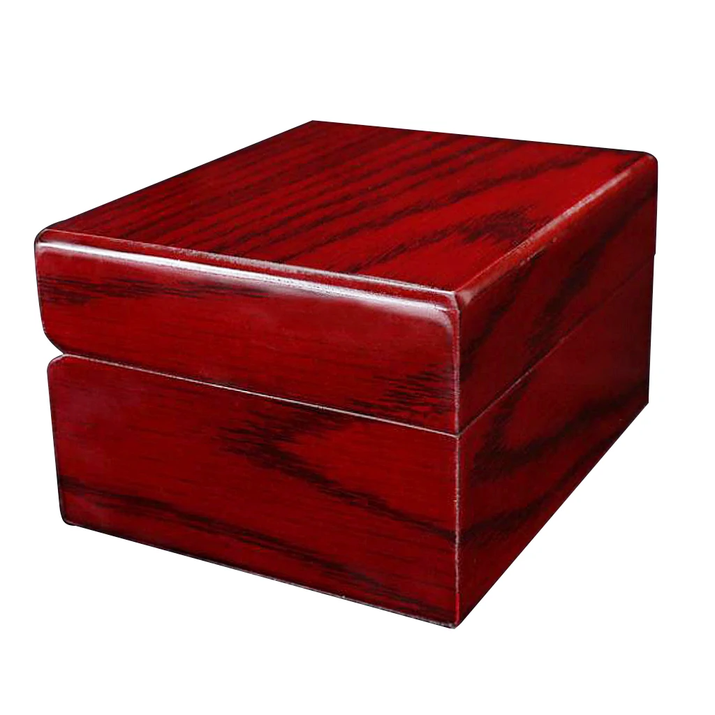 Watch Storage Box Watch Display Stand Wine Red Wood Single Watch Display Case Wooden Watch Box Bracelet Storage Organiser Box for Valentine Day, Birthday, Christmas