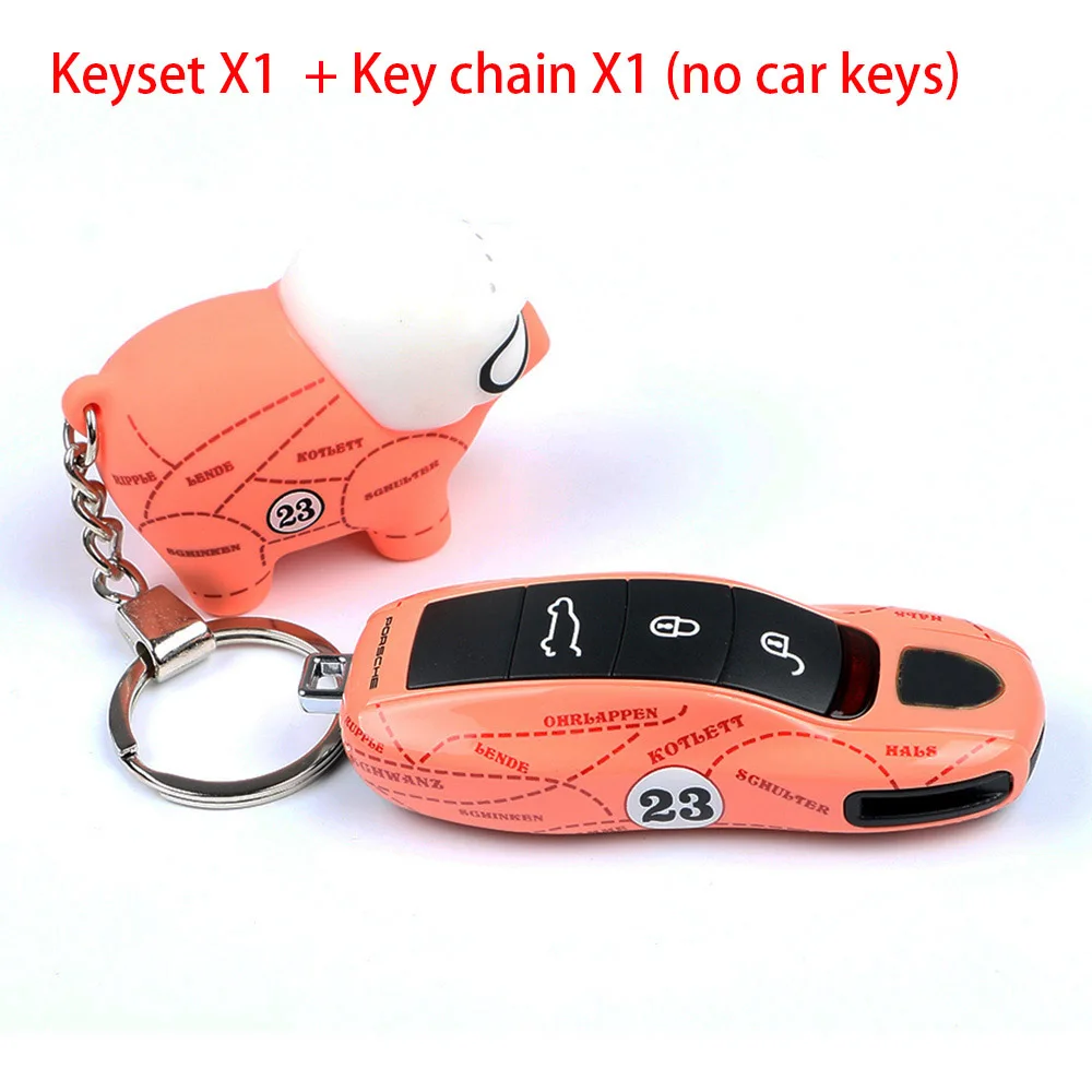 Дистанционный ключ чехол для ключей для Porsche Boxter Cayman 911 Panamera Cayenne Macan Boxter крышка модифицированный ключ оболочки в виде розовой свинки серии