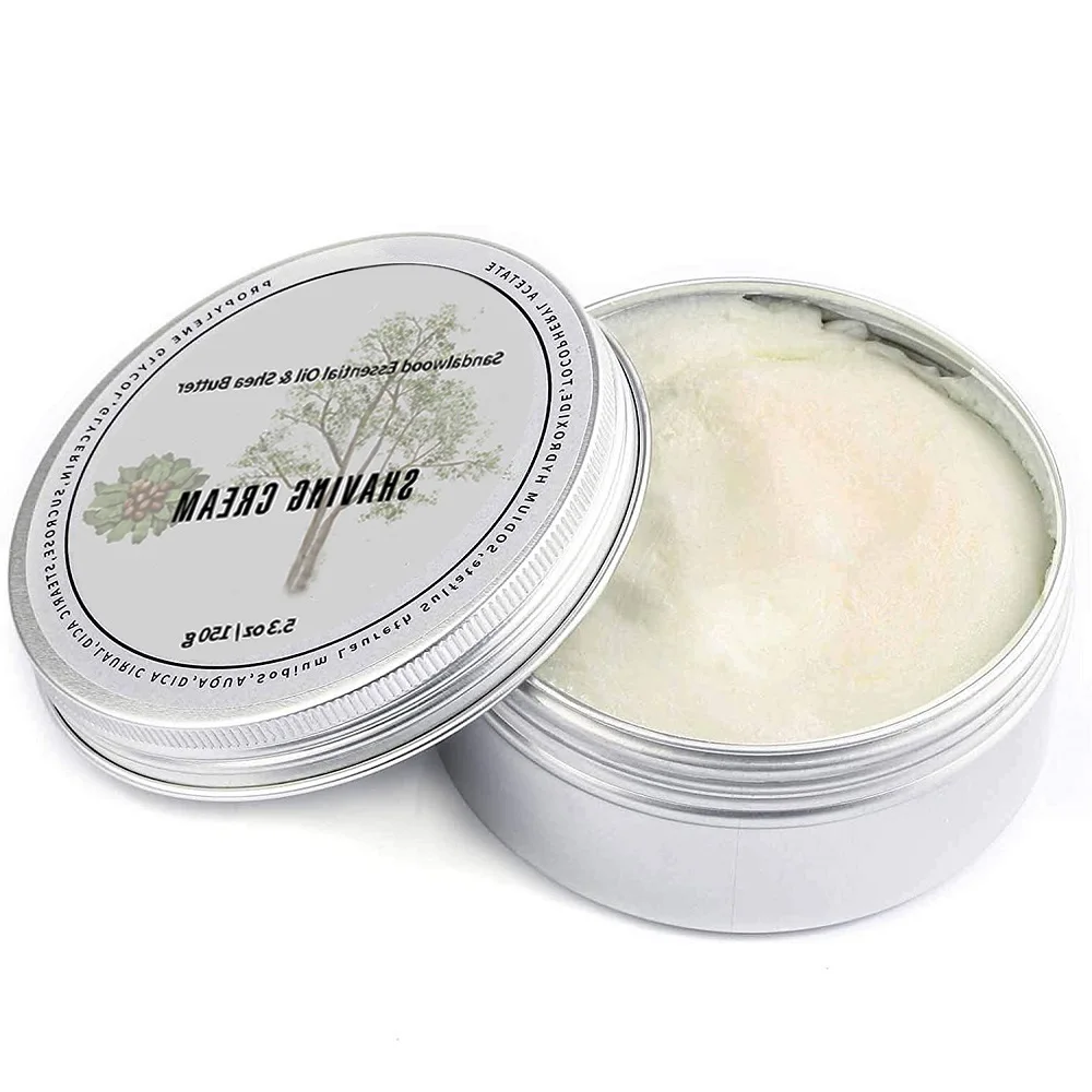 New 5.3OZ 150g Shaving Cream Body Cream for Men Women Wet Shave Latheing,Sensitive Skin,Sandalwood Shea Nut Essential Oil