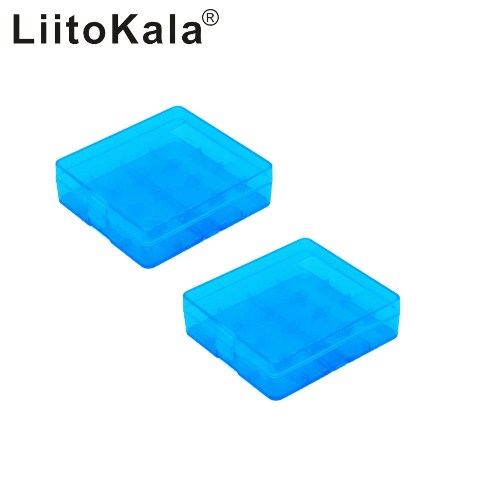 LiitoKala 4x2023 배터리 케이스 플라스틱 투명 하드 블루 배터리 케이스 홀더 보관함, 18650 (선물), 18650 박스