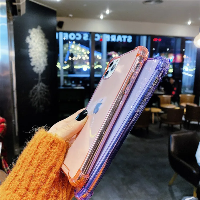 Lovebay противоударный защитный прозрачный чехол для iPhone 11 Pro XS Max XR X 8 7 6 6s Plus, мягкий ТПУ цветной яркий чехол с подушкой безопасности