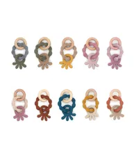 Anneau de dentition en Silicone pour enfants, jouet pour bébés, dessin animé, animaux, nouveau né, molaires, jouet à mâcher, pendentif, produits pour enfants 