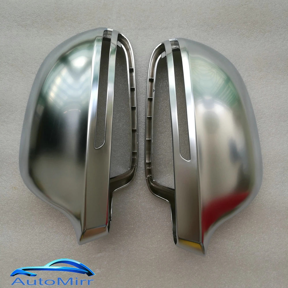 Pair For A4 B8 S4 A5 A6 8T C6 S-line Style Silver Matte Mirror Cap Cover