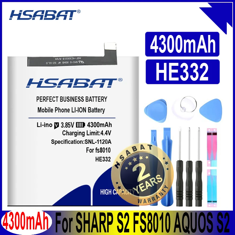 Аккумулятор HSABAT HE332 для SHARP S2 FS8010 AQUOS 4300 мАч|Аккумуляторы мобильных телефонов| |