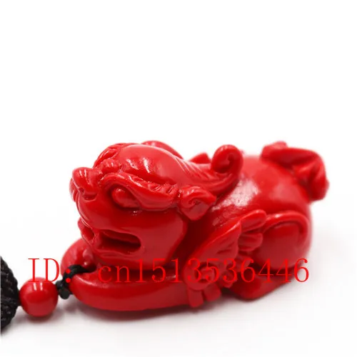 Китайские натуральные красные бриллианты ожерелье с кулоном дракона PiXiu