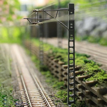 

Surwish 1:87 HO Scale Train Railway Scene Decoration Single Arm Catenary Model For Sand Table Accessories New