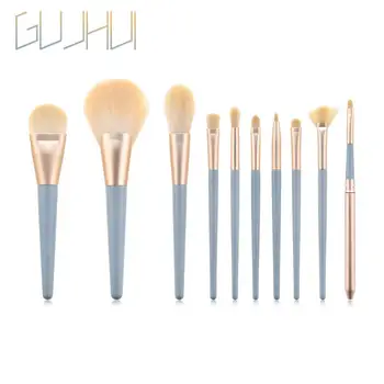 

10 pcs/Set Makeup Brush Nylon Fiber Eye Shadow Brush Foundation Brush Power Brush Contouring Brush Fan Brush Beauty Tools