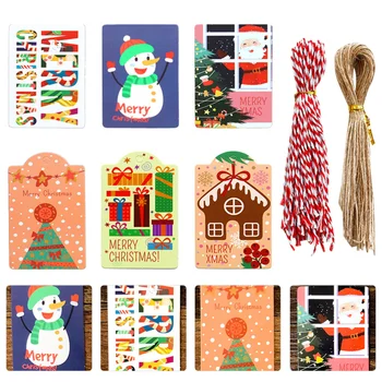 

96pcs Christmas Gift Tags Cartoon Decorative Gift Labels Paper Tags for Christmas Party