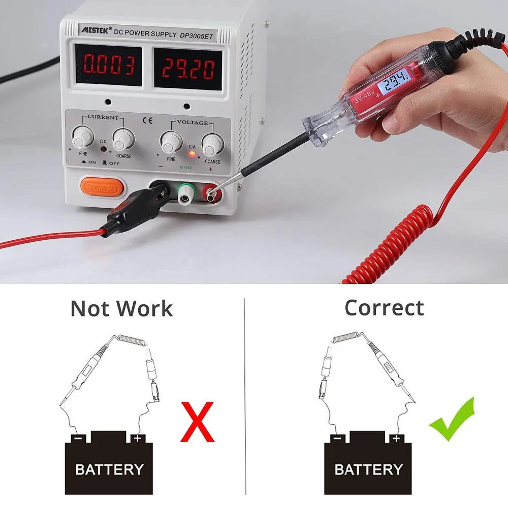 Universal 3-48V Digital Power Probe Multi Função