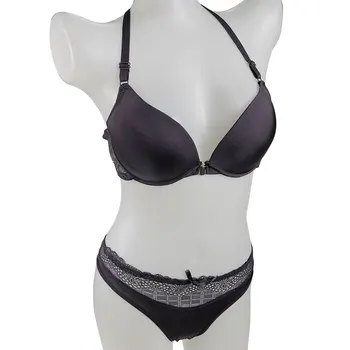 

Women Bra Set Sexy Lace Transparent Panty And Bra Sets Front Closure Y-line Straps Backless Underwear A B C Cup For Ladies HOT