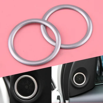 

Silver Stainless Steel Door Speaker Cover Trim Ring Decor Fit for Land Rover Freelander 2 2007 2008 2009 2010 2011 2012-2016
