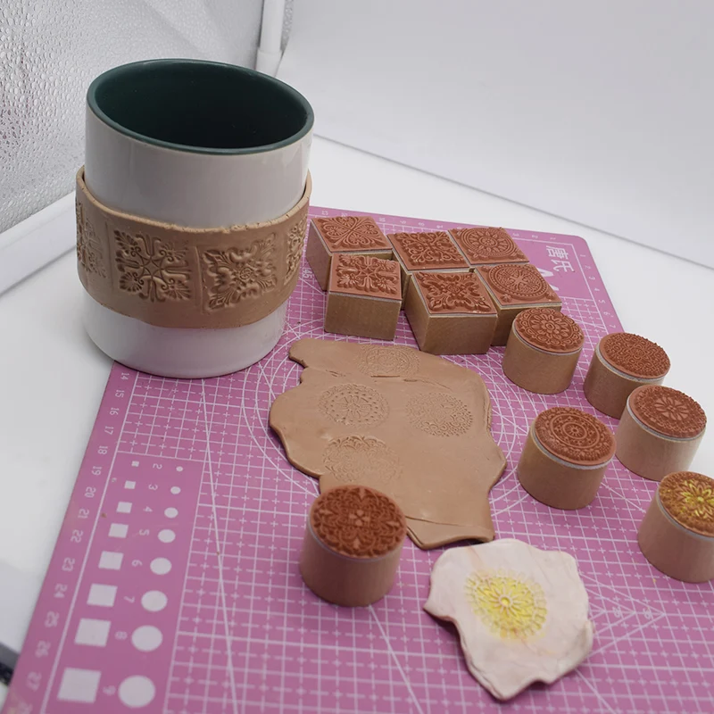 30 Pcs Polymer Clay Stamps Set - Boho, Mandala & Leaf Patterns, With Storage Box - View #9