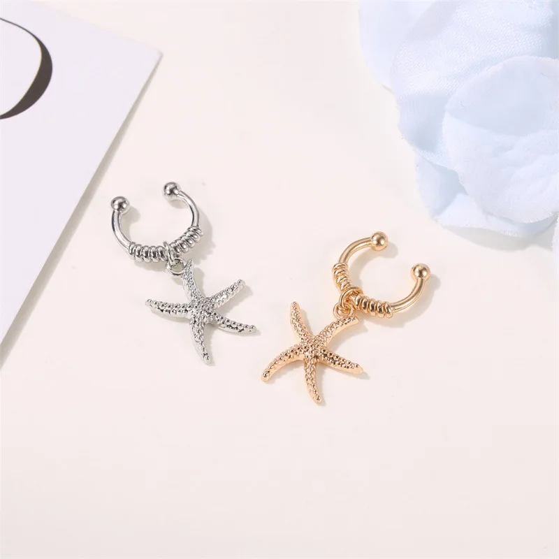 Starfish клипсы на серьги без прокола ушные манжеты женские Серьги Ушные обертывания ушные манжеты букле d'oreille клипсы с вьющимся растением