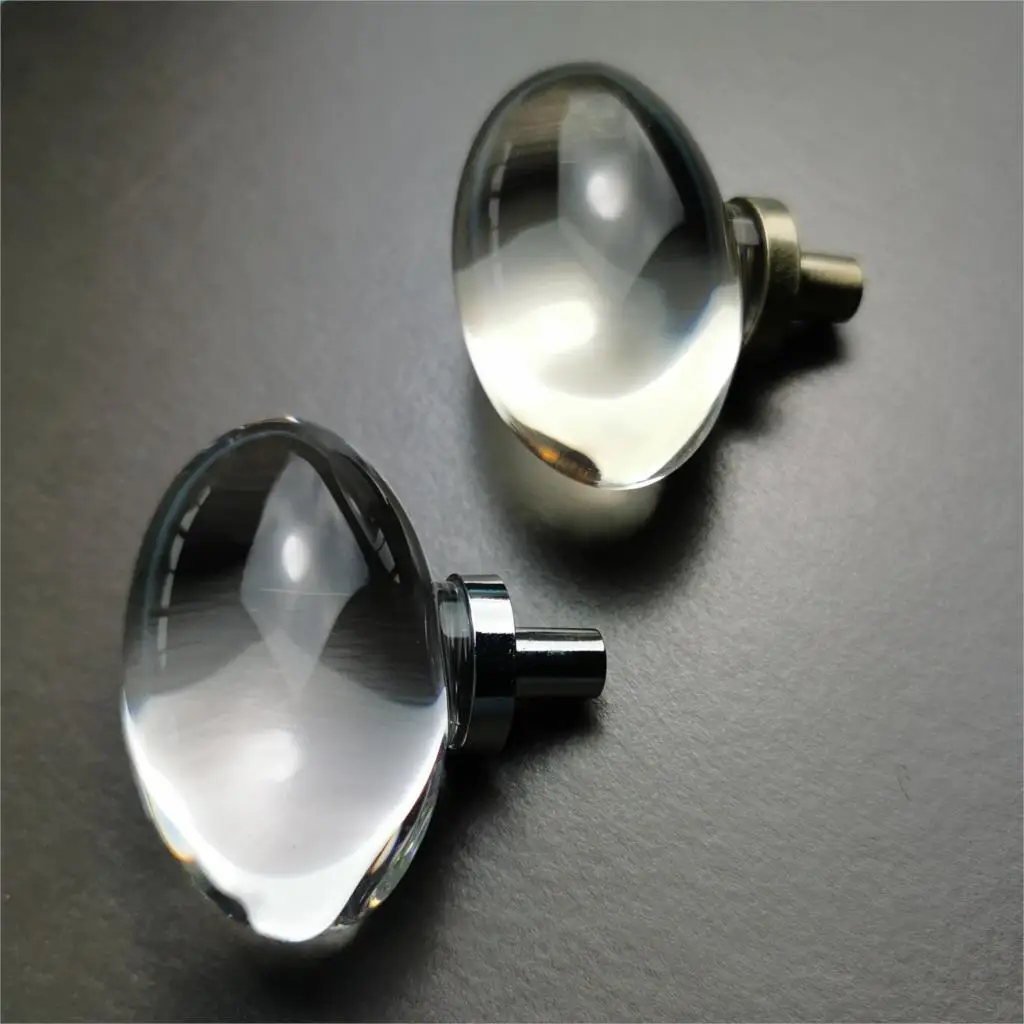 Oval Crystal Glass Knob Clear Cabinet Handle And Knob Drawer Pull Dresser Knob Wardrobe Hardware
