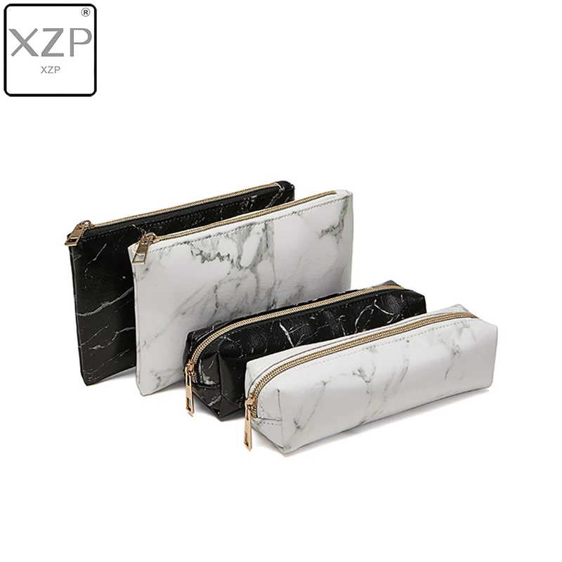 

XZP PU Cosmetic Bag Make Up Marble Portable Ladies Travel Case Makeup Brushes Organizer Storage Pouch Toiletry Wash Kit Bags