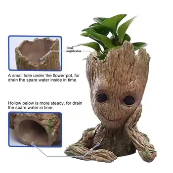 

Baby Groot Flowerpot Flower Pot Plants Planter Figures Tree Man Model Toy for Kids Pen Holder Flower Planter Garden Decoration