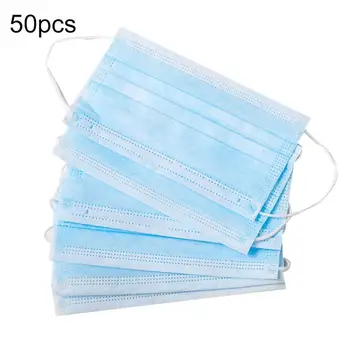 

50Pcs Disposable PM2.5 3 Layers Protective Masks Anti Haze Dust Anti-fog Protection Face Mouth Mask Outdoor Home Safety Supplies