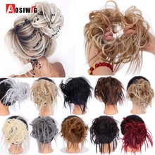 AOSIWIG грязные волосы булочка tusled Updo волосы кусок синтетические волосы хвост Расширения Резиновая лента эластичные резинки пончик-шиньон