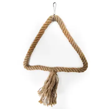 

Pet Bird Swing Triangle Circle Shape Hemp Rope Climbing Toy Parrot Perch Stand Cage Hanging Decor