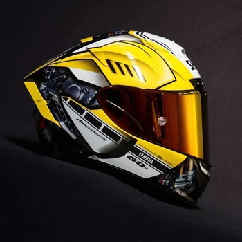 

Full Face Motorcycle helmet X14 YAMA HA R1M GOLDEN COLOR Helmet black ant Riding Motocross Racing Motobike Helmet