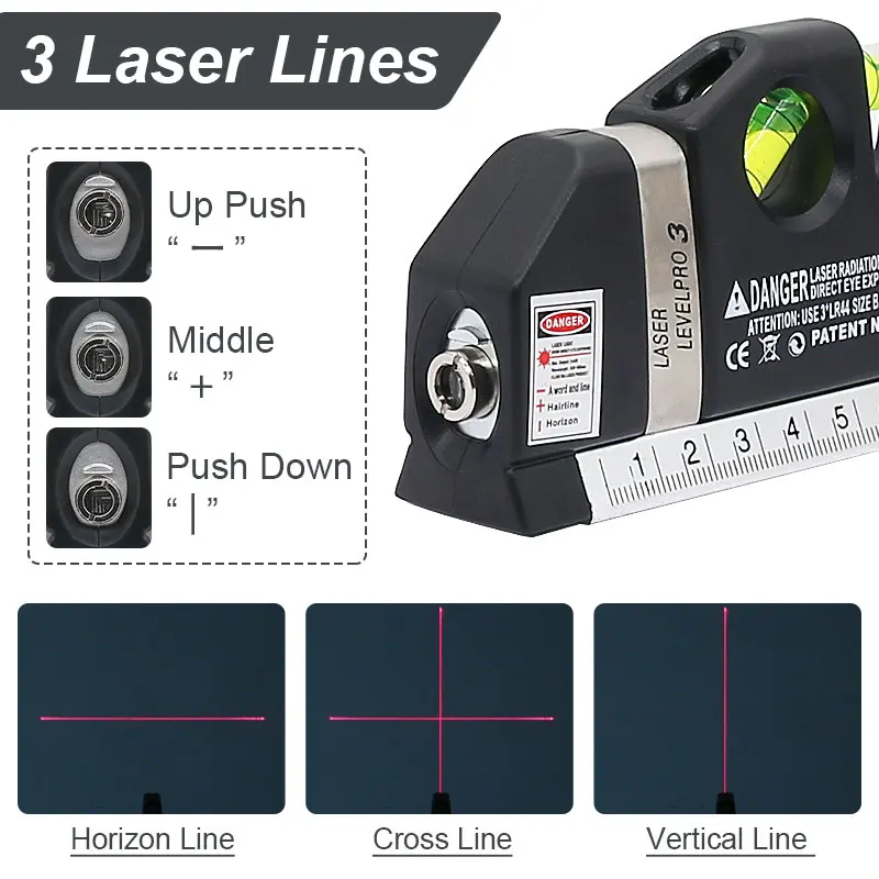Poziom lasera poziomy pionowy linii pomiarowej regulowana wielofunkcyjna standardowa linijka lasery liniowe bateria statywu instrumentu