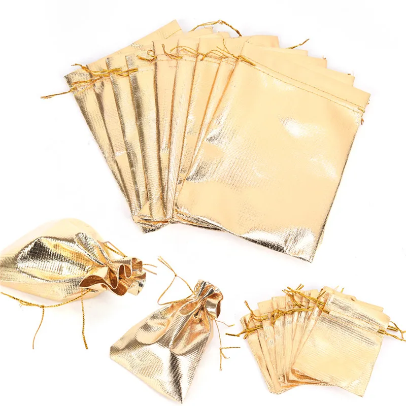 10PCS Drawstring Wedding Pattern Organza Party Gift Bags Candy Jewelry Pouches