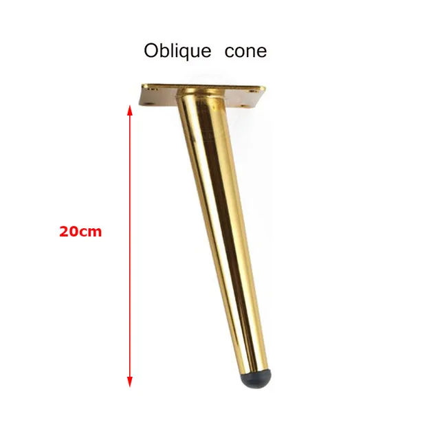 gold oblique 20cm 4 шт./компл. металлическая мебельная ножка зауженные диван-кровать шкаф для кухонных шкафов и ноги мебели шкаф шкафы средства ухода за кожей стоп 12/15/20/25/30 см - Цвет: gold oblique 20cm