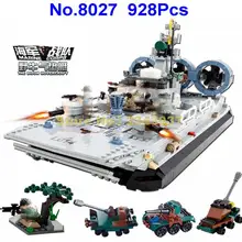 8027 928 шт военный морской корпус воздушная подушка корабль лодка строительные блоки игрушка