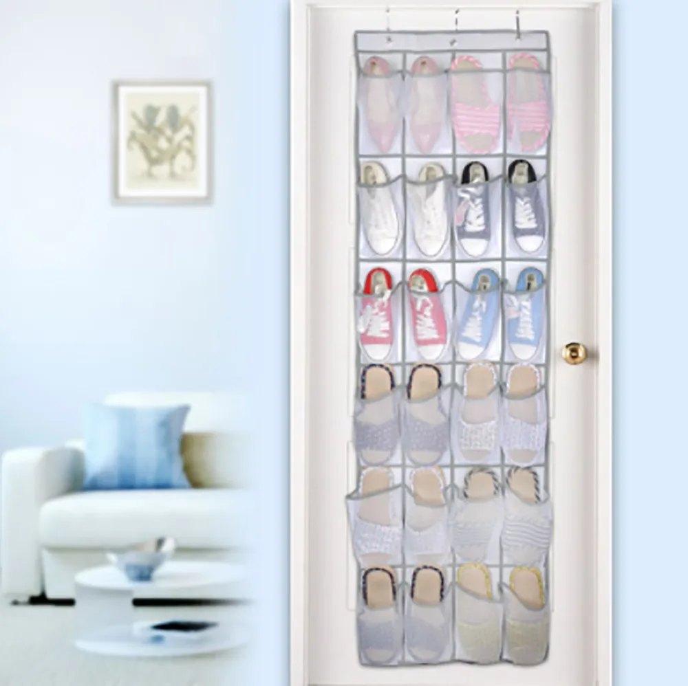 24 Pocket Shoe Door Hanging Organizer Rack Wardrobe Shoes Socks Sundries Organizers Space Wall Bag Storage Closet Holder | Дом и сад