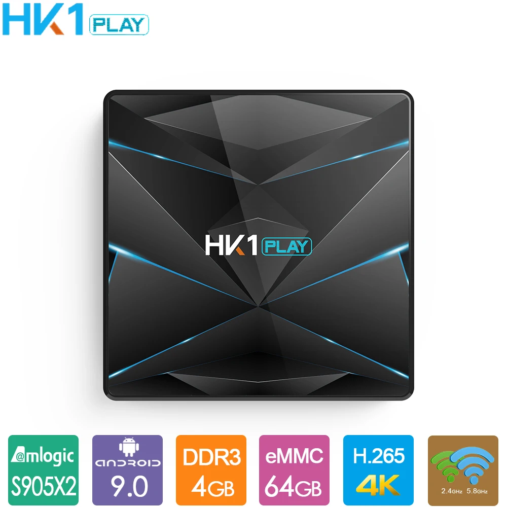 Online Android 9.0 TV Box HK1 Spielen Amlogic S905X2 Quad Core 4GB 32GB 64GB 128GB Media Player 4K HD Set Top Box HK1play Smart TV Box