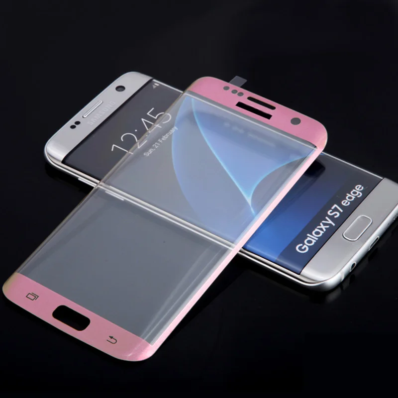 

3D Full Screen Protector Glass For Samsung S7 edge G9350 Glass Film Silver Gold Blue Pink