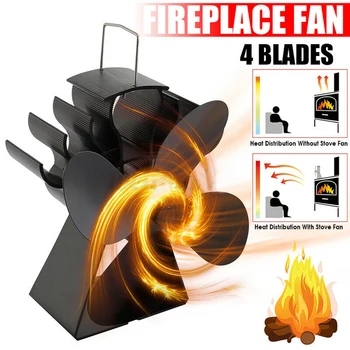 

Blade Fireplace Fan Eco Friendly Stove Top 4 Blade Fireplace Heat Powered