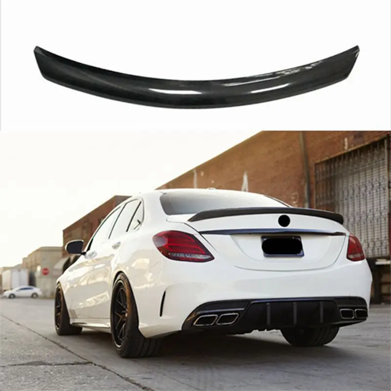 

C Class 2DOORS 4DOORS V Style Carbon Fiber Rear Roof Spoiler For Mercedes Benz W205 Coupe 2015-2017 C63 AMG C200 C250 C350