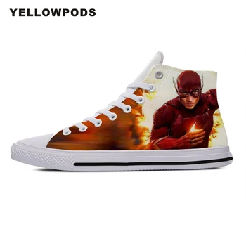 

The Flash Personality Men's Casual Shoes Hot Cool Pop Funny High Quality Handiness Cute Cartoon Custom Sneakers White