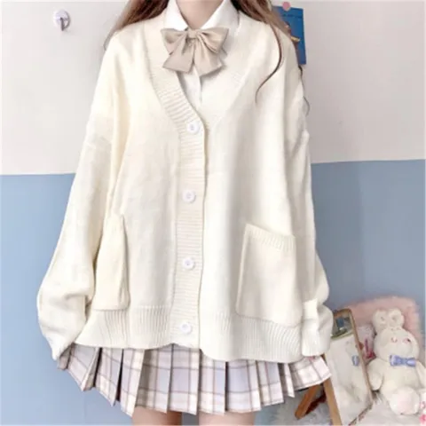 Women Solid Oversize Loose Sweaters Student Preppy Sweet Girl Cute Knitwear New All-match Soft Hot Sale Basic ZY5208
