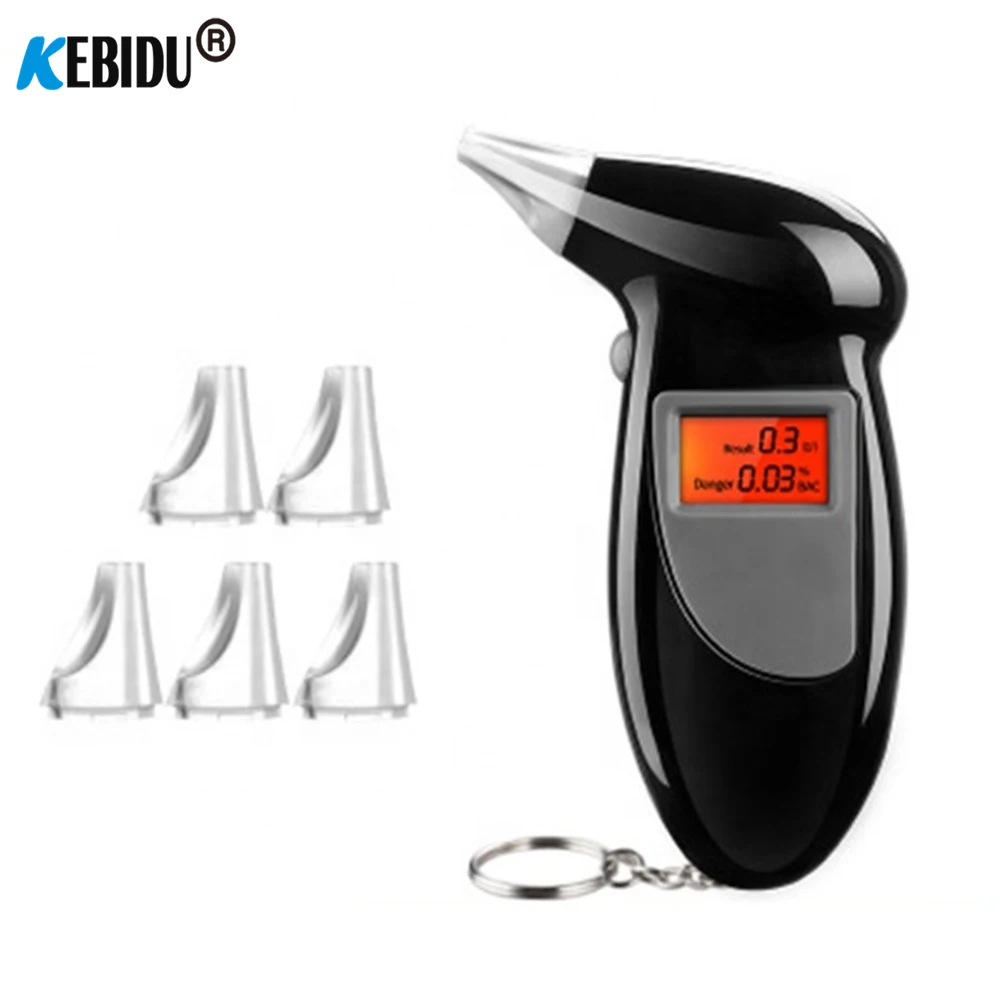 Breath Alcohol Tester Digital With Audible Alert Key Chain Quick Response Safe Driving
