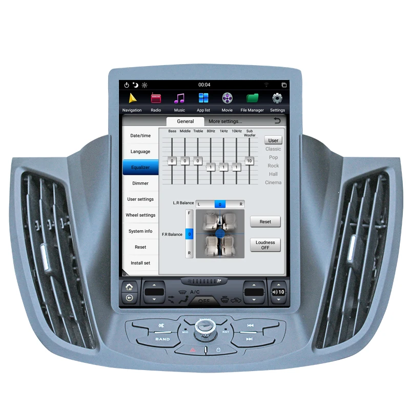 Top NAVITOPIA 10.4inch 4G+64GB Tesla Style Vertical Screen Android 8.1 Car DVD GPS Navigation for Ford Kuga 2013-2017 3